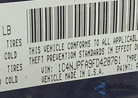 2015 Jeep Patriot High Altitude Edition z USA, uszkodzony, nr VIN 1C4NJPFA9FD428761